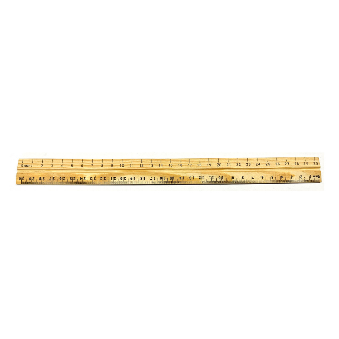 Wooden Metre Stick - Inches, cm & mm