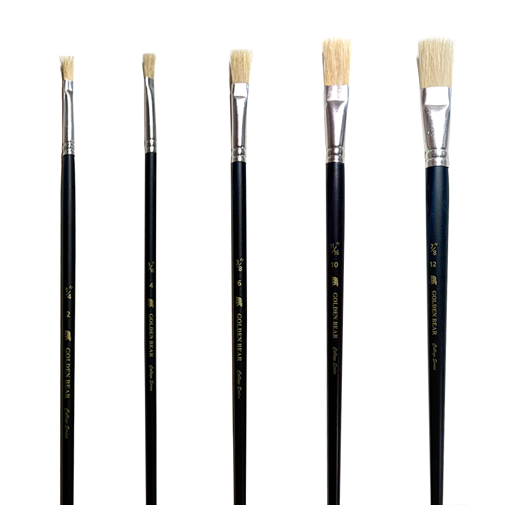 Flat Hog Hair Poster Brush - Golden Bear #579