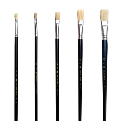 Flat Hog Hair Poster Brush - Golden Bear #579