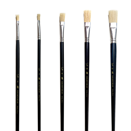 Flat Hog Hair Poster Brush - Golden Bear #579