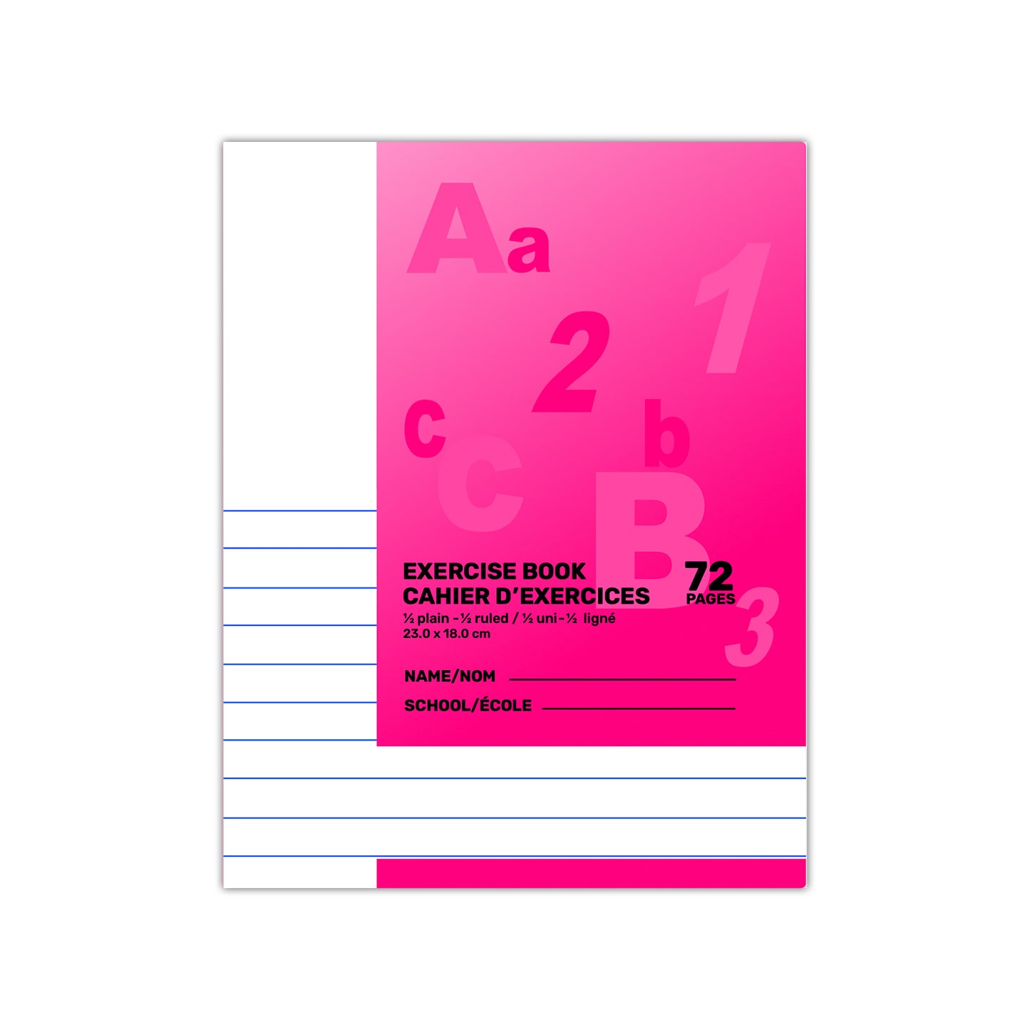 9” x 7” - 1/2 Plain, 1/2 Ruled – 72 Pages