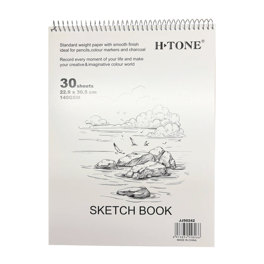 9" x 12" H-Tone Sketch Book Top Coil - 30 Sheets