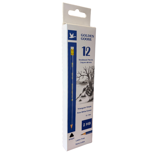 Golden Goose HB Blue Triangular Pencils With White Eraser - Box of 12