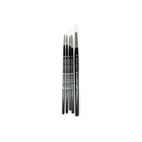 #4 Round short handle white taklon brush