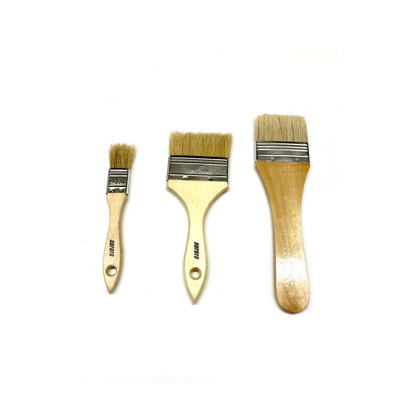 3" short handle Flat hog hair brush