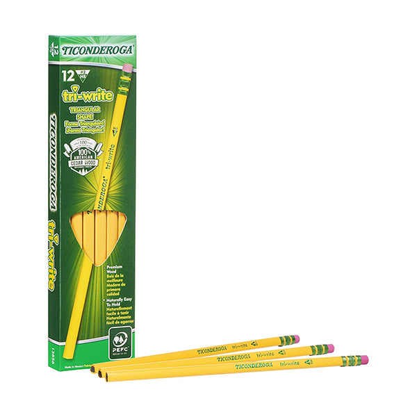Dixon Ticonderoga HB standard Tri-write pencils - 12 pack