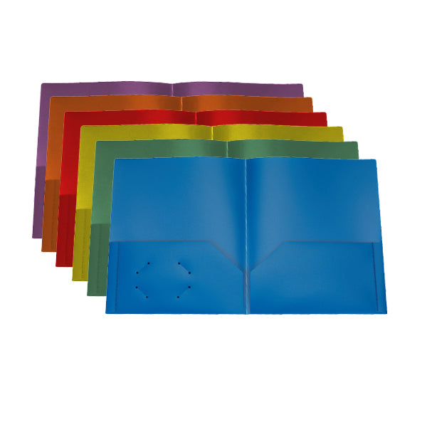 Poly twin pocket portfolio - assorted colours