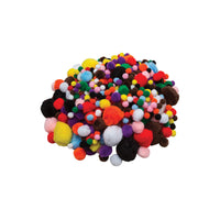 1/4" - 1" Assorted Pon poms, assorted colours - 100 pack